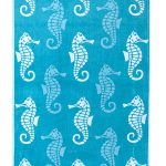 Bunty's Beach Towel 0700 - Design  303 - 094x180cms - 720GMS - Sea Horse Turquoise