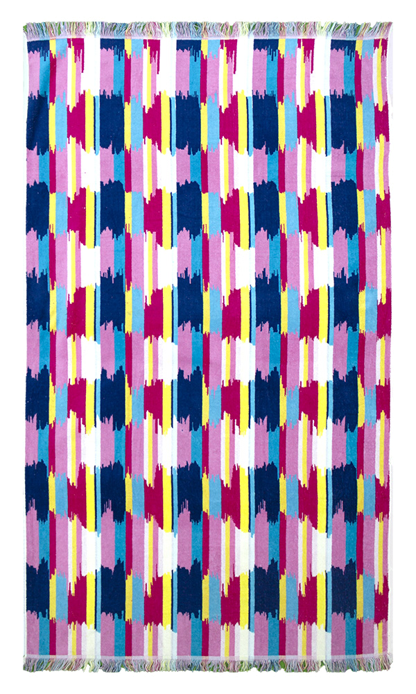 0700D179_Beach_Towel_Fringe_With_Patterns_Pink_100x168cms_0.650gms Beach Towel 0700 - Design 179 - 100x180cms - 742GMS - Image 1