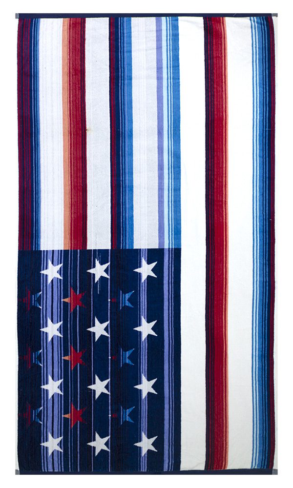 0700D236_Beach_Towel_American_Flag_Esate_Blue_93x174_0.710gms Beach Towel 0700 - Design 236 - 093x174cms - American Flag - 740GMS - Image 1