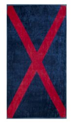 X Red beach towel