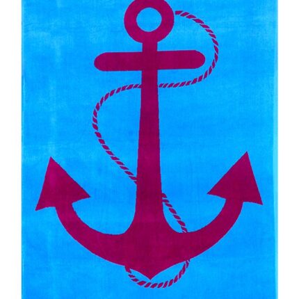 Anchor Fuchia Beach Towel