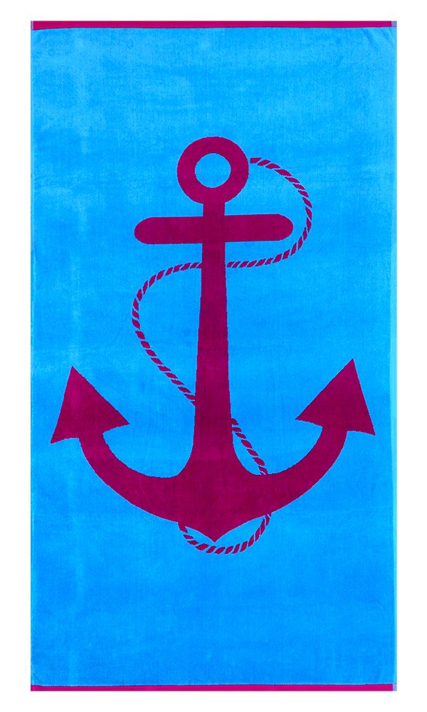 0800D072_Beach_Towel_Anchor_Fuchia_97x180cms_0.784gms Anchor Fuchia Beach Towel