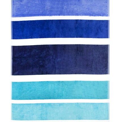 Beach Towel 0800 - Design 074 - 100x180cms - Thick Stripes - Estate Blue