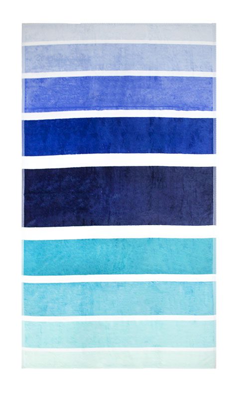 0800D074_Beach_Towel_Jacquard_Blue-stripes-Gradient_100x180cms_800gms Beach Towel 0800 - Design 074 - 100x180cms - Thick Stripes - Estate Blue - Image 1