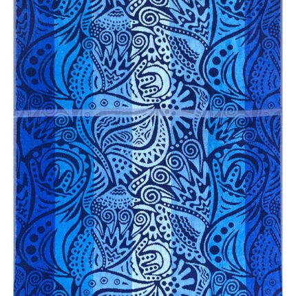 Beach Towel 0800 - Design 106 - 100x180cms - Paisely - Victoria Blue