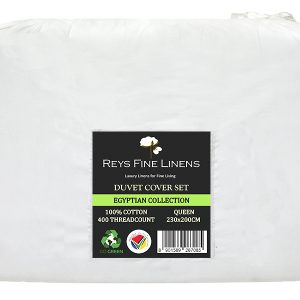 Rey's Fine Linen - Egyptian Collection - Oxford Castlerock Satin Stitch Duvet Cover Set - Image 1
