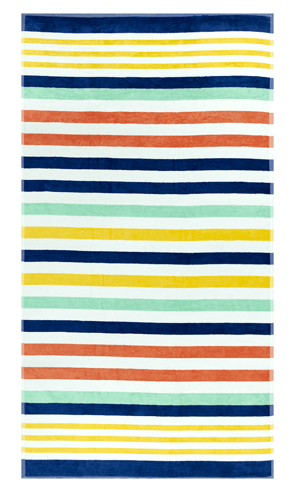 0900D102_Beach_Towel_Multi_Coour_Stripes_105_180cms_0.914gms Beach Towel 0900 - Design 102 - 105x180cms - 914GMS - Image 1