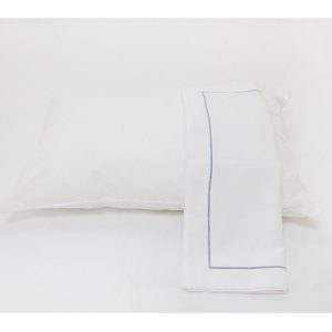 Rey's Fine Linen - Premium Collection - Oxford High-Rise Satin Stitch Pillow Cover Set - Image 1