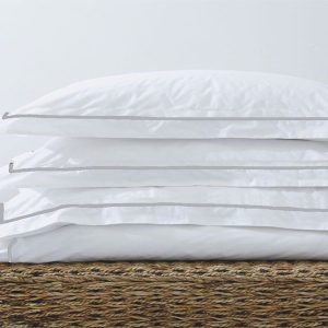 Rey's Fine Linen - Premium Collection - Oxford High-Rise Satin Stitch Pillow Cover Set