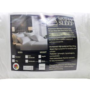 Simply Sleep - Pillow Inner - Polyester 90GSM with Ball Fibre - Image 1