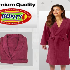 Bunty's Bathrobe Terry Shawl Collar (One Size Fits All) - Plush 450 GSM - 01 Piece Pack