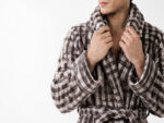 Bathrobe - Terry - Shawl Collar - Checkered Bison - Image 4