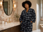 Bathrobe - Terry - Shawl Collar - Diamond Black/Grey - Image 6