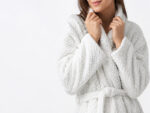 Bathrobe - Terry - Shawl Collar - Popcorn Optical White - Image 2
