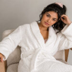 Bathrobe - Terry - Shawl Collar - Popcorn Optical White