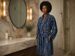 Bathrobe - Velour - Shawl Collar - Stripes Poseidon - Image 7