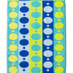 Beach Towel 0700 - Design 392 - 090x180cms - Jasmine Green Circles - Fringe - 745GMS