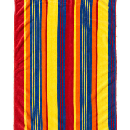 Beach Towel 0700 - Design 395 - 090x180cms - YO Stripes - Vibrant Yellow - Fringe