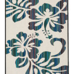 Beach Towel 0700 - Design 397 - 090x180cms - Stripes - Flowers - 730GRAMS