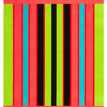 Beach Towel 0800 - Design 124 - 091x190cms - Stripes Fringe - 722GRAMS